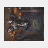 Couverture Polaire Anglais Cocker Espagnol Citrouille Halloween effra (Devant (Horizontal))
