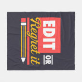 Couverture Polaire Anglais Enseignant Modifier ou Regret It Rouge Bla (Devant (Horizontal))