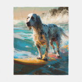 Couverture Polaire Anglais Setter Beach Surfing Painting (Devant)