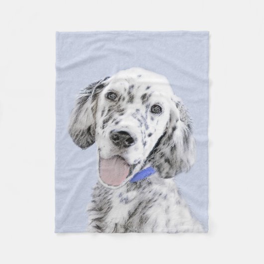 Couverture Polaire Anglais Setter Blue Belton Peinture Chien Art (Devant)