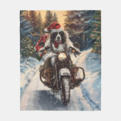 Couverture Polaire Anglais Setter Chien équitation Moto Noël (Devant)