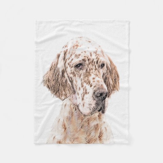 Couverture Polaire Anglais Setter Orange Belton Peinture Chien Art (Devant)