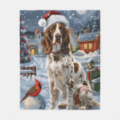 Couverture Polaire Anglais Setter Winter Wonderland Christmas Joy (Devant)