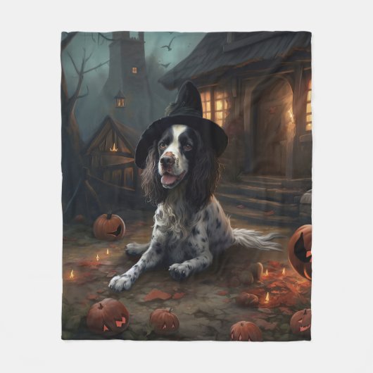 Couverture Polaire Anglais Springer espagnol Citrouille Halloween eff (Devant)