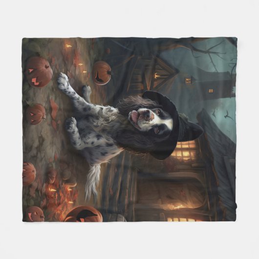 Couverture Polaire Anglais Springer espagnol Citrouille Halloween eff (Devant (Horizontal))