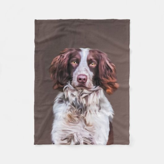 Couverture Polaire Anglais Springer Spaniel Chien Peinture Huile Port (Devant)