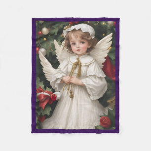 Couverture Polaire Angle de Noël victorien vintage