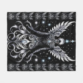 Couverture Polaire Angle De Tatouage Noir Et Argent (Devant (Horizontal))
