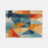 Couverture Polaire Angles Abstraits de bleu et d'orange (Devant (Horizontal))