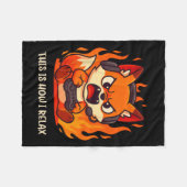 Couverture Polaire Angry Gamer Kitsune Fox C'Est Comme Ça Que Je Rela (Devant (Horizontal))