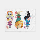 Couverture Polaire Animal megaphone ... fish, cat, girl (remake) (Devant (Horizontal))
