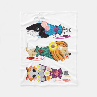 Couverture Polaire Animal megaphone ... fish, cat, girl (remake)