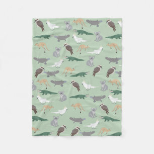 Couverture Polaire Animaux autochtones australiens Eucalyptus Motif v
