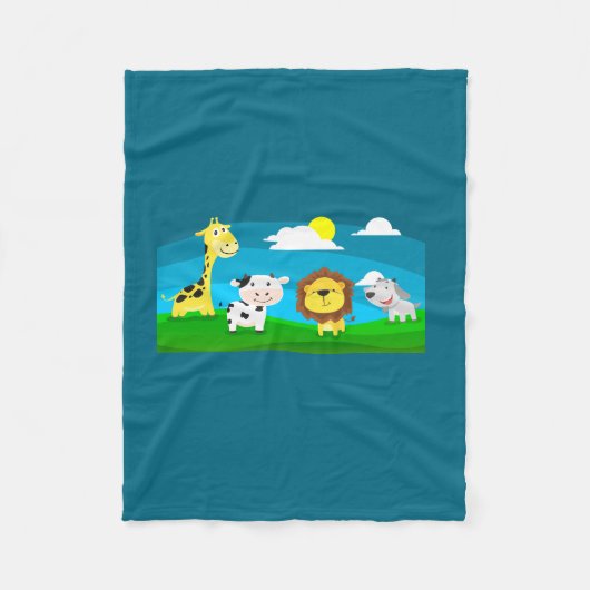 Couverture Polaire Animaux caricaturaux (Devant)