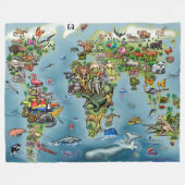 Couverture Polaire Animaux Carte Blanche en polaire (Devant (Horizontal))