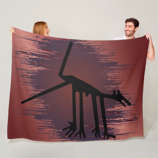 Couverture Polaire Animaux d'art animal tribal - Ancien animal rouge (En situation)