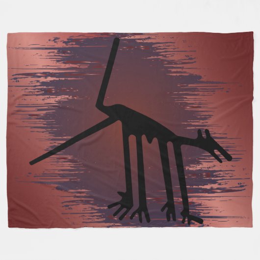 Couverture Polaire Animaux d'art animal tribal - Ancien animal rouge (Devant (Horizontal))