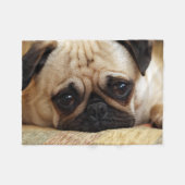 Couverture Polaire Animaux de bébés cutest | Carlin bébé chiot (Devant (Horizontal))