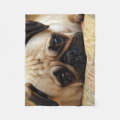 Couverture Polaire Animaux de bébés cutest | Carlin bébé chiot (Devant)