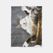 Couverture Polaire Animaux de bébés cutest | Chat dans le lit (Devant)