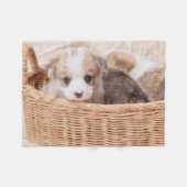 Couverture Polaire Animaux de bébés cutest | Corgi Miny Puppy (Devant (Horizontal))