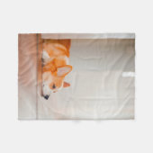 Couverture Polaire Animaux de bébés cutest | Corgi Sleeping (Devant (Horizontal))