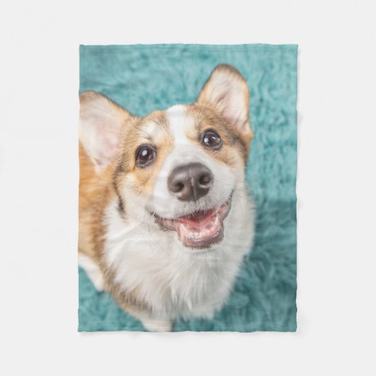 Couverture Polaire Animaux de bébés cutest | Cute Corgi Puppy Smile (Devant)