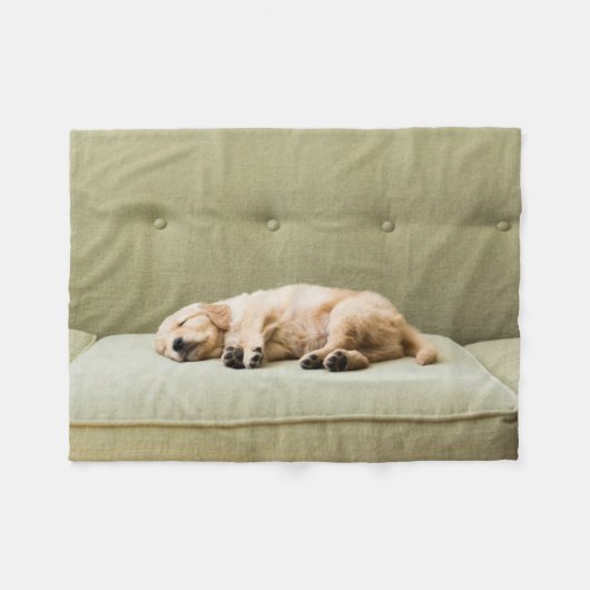Couverture Polaire Animaux de bébés cutest | Golden Retriever Puppy 2 (Devant (Horizontal))