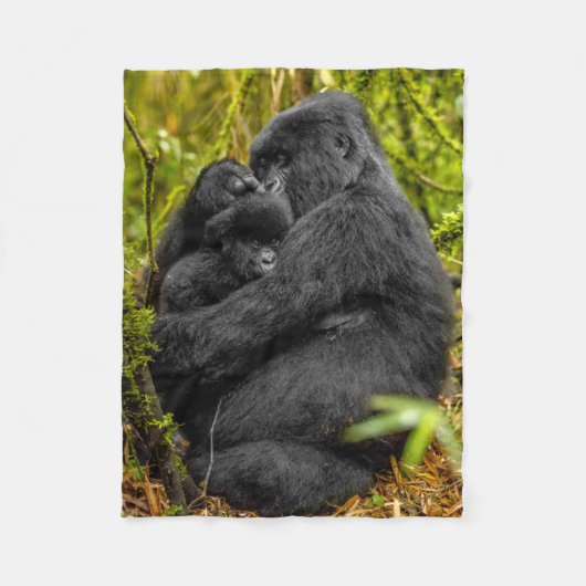 Couverture Polaire Animaux de bébés cutest | Gorilla & bébé (Devant)