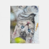 Couverture Polaire Animaux de bébés cutest | Kitten aux yeux bleus (Devant)