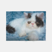 Couverture Polaire Animaux de bébés cutest | Kitten noir et blanc (Devant (Horizontal))