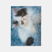 Couverture Polaire Animaux de bébés cutest | Kitten noir et blanc (Devant)