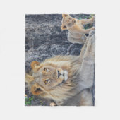 Couverture Polaire Animaux de bébés cutest | Lion Dad & Cub (Devant)