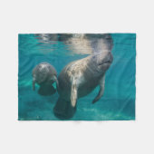 Couverture Polaire Animaux de bébés cutest | Manat & bébé (Devant (Horizontal))