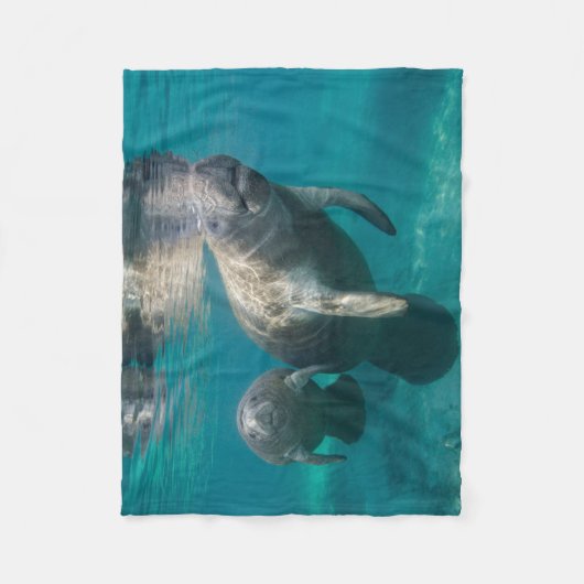 Couverture Polaire Animaux de bébés cutest | Manat & bébé (Devant)