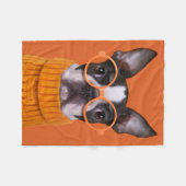 Couverture Polaire Animaux de bébés cutest | Orange Boston Terrier (Devant (Horizontal))