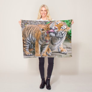 Couverture Polaire Animaux de bébés cutest   Sibérie Tiger Famille