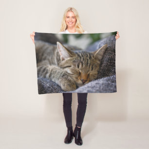 Couverture Polaire Animaux de bébés cutest Tabby Kitten Sommeil