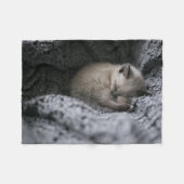 Couverture Polaire Animaux de bébés cutest | Tiny Kitten Dormir (Devant (Horizontal))