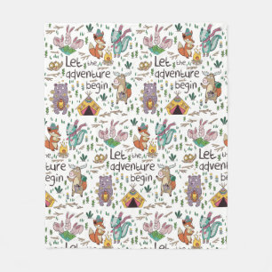 Couverture Polaire Animaux de camping adorables