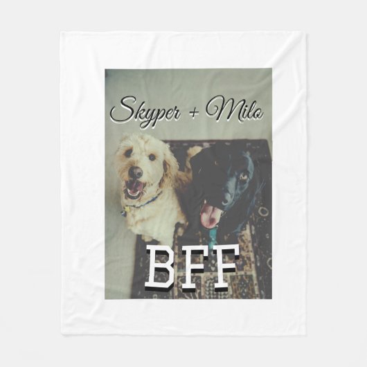 Couverture Polaire Animaux de compagnie amis besties ajouter nom anim (Devant)