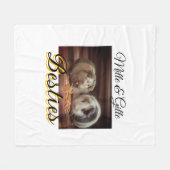Couverture Polaire Animaux de compagnie amis besties ajouter nom anim (Devant (Horizontal))