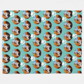 Couverture Polaire Animaux de compagnie Photo Light Turquoise avec Em (Devant (Horizontal))