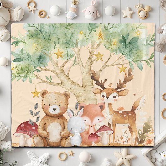 Couverture Polaire Animaux de forêt de bois de Whimsical