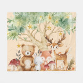 Couverture Polaire Animaux de forêt de bois de Whimsical (Devant (Horizontal))