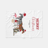 Couverture Polaire Animaux de Noël mignons et amusants Chapeaux de No (Devant (Horizontal))