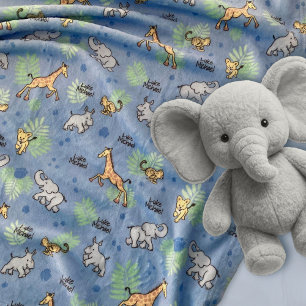Couverture Polaire Animaux de Safari Mignons Couleur Nom Bébé Enfants