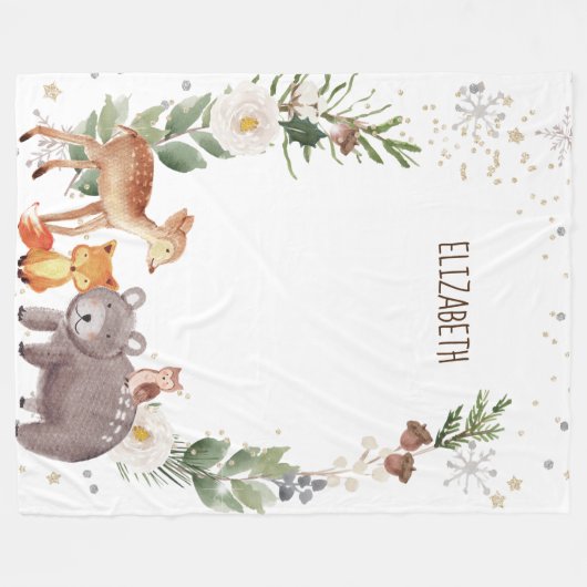 Couverture Polaire Animaux des bois (Devant (Horizontal))