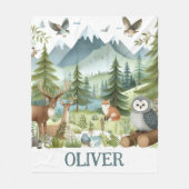 Couverture Polaire Animaux des bois (Devant)