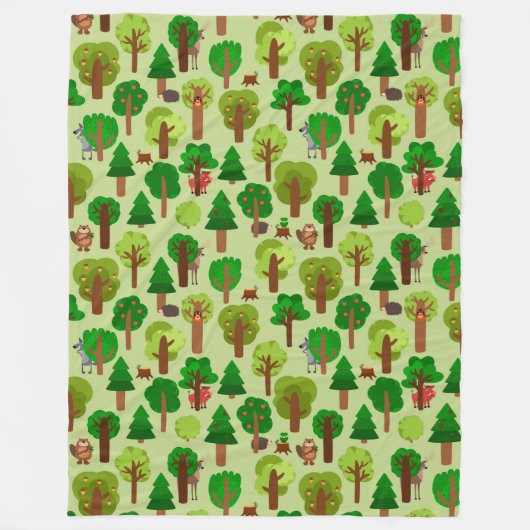 Couverture Polaire Animaux forestiers adorables (Devant)